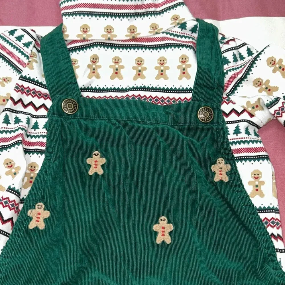 Gymboree gingerbread corduroy dress set size 4-5
